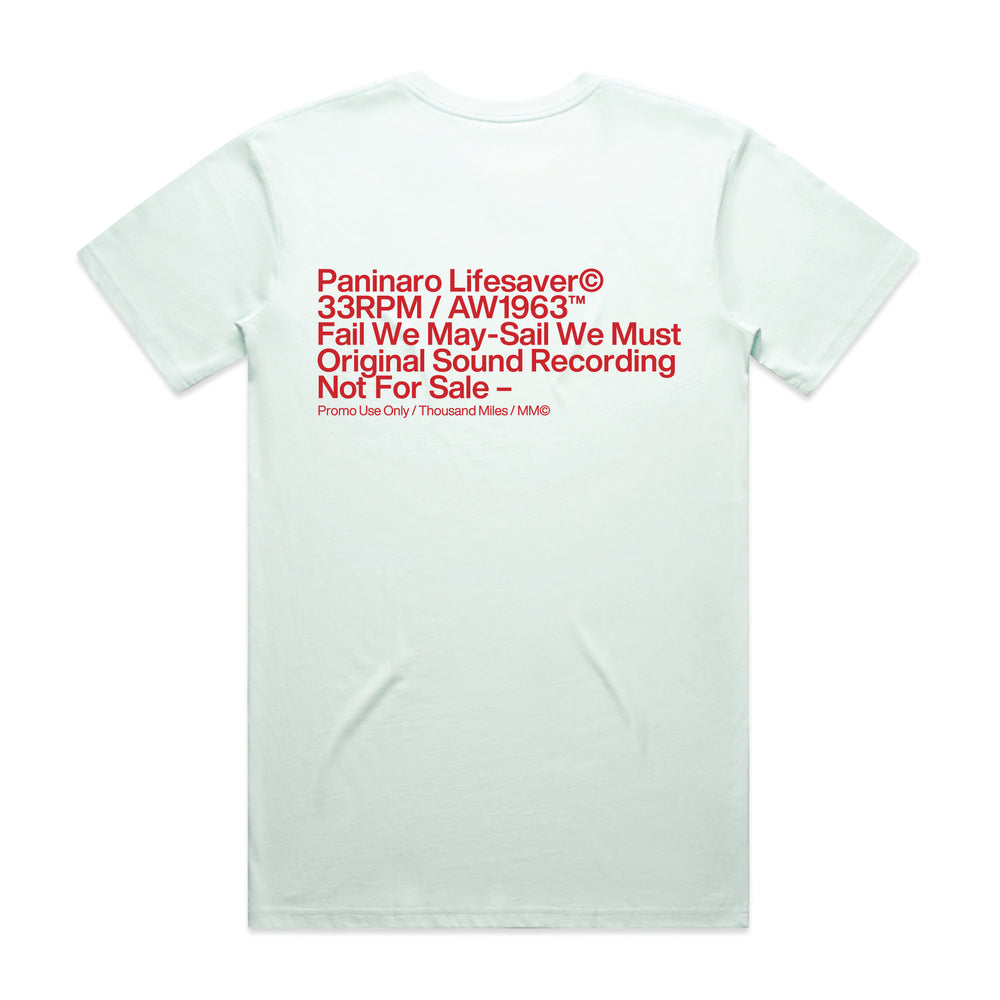 FAIL WE MAY SAIL WE MUST - SEAFOAM BLUE - RED PRINT