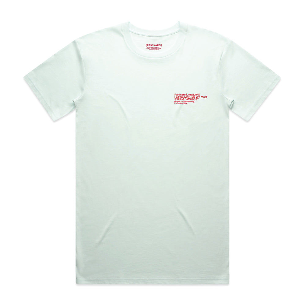 FAIL WE MAY SAIL WE MUST - SEAFOAM BLUE - RED PRINT